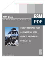 2003 Xterra: Quick Reference Index Alphabetical Index How To Use The Esm Contact Us