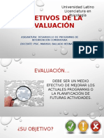 Objetivos de La Evaluación