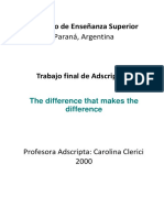The Difference That Makes the Difference - Trabajo Final de Adscripción