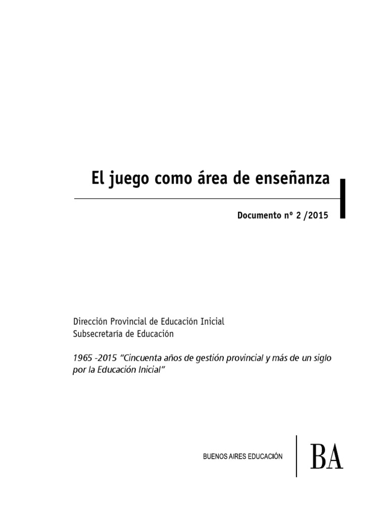 El juego como recurso educativo en jardines | PDF | Jardín de infancia ...