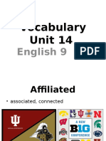Vocabulary 9 Unit 14
