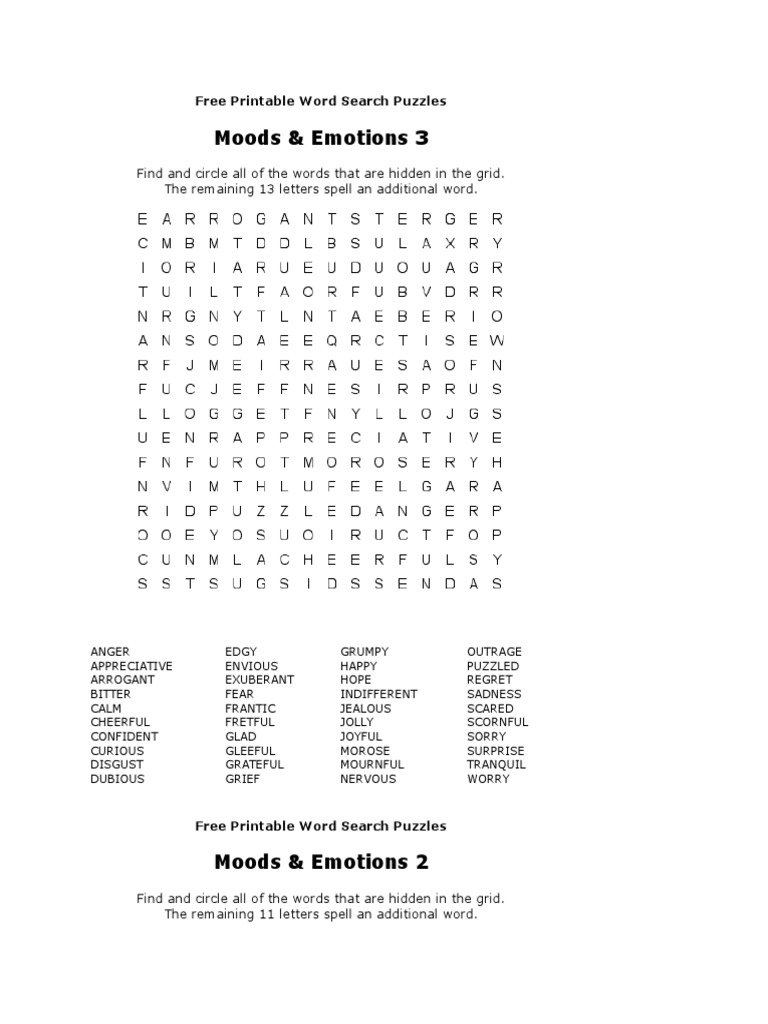 free printable word search puzzles