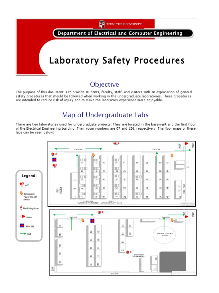 ECE Lab Safety Procedures PDF Electric Shock Laboratories