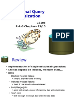 Relational Query Optimization: CS186 R & G Chapters 12/15