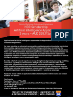 HDR Scholarship Artifical Intelligence Application 3 Years - AUD $28,715pa