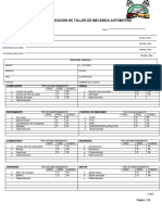 Mantenimiento taller mecánica checklist