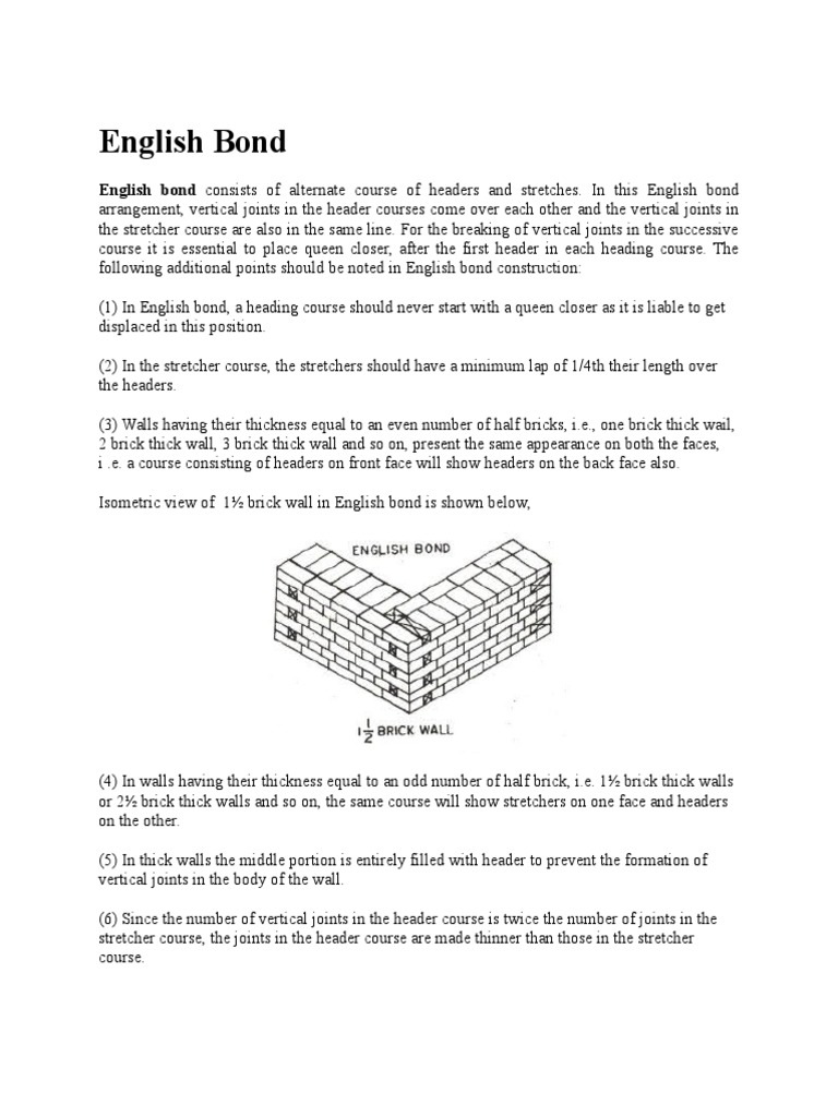English Bond Construction Overview | PDF | Economic Sectors | Building ...