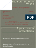 Need for Teaching Ethics