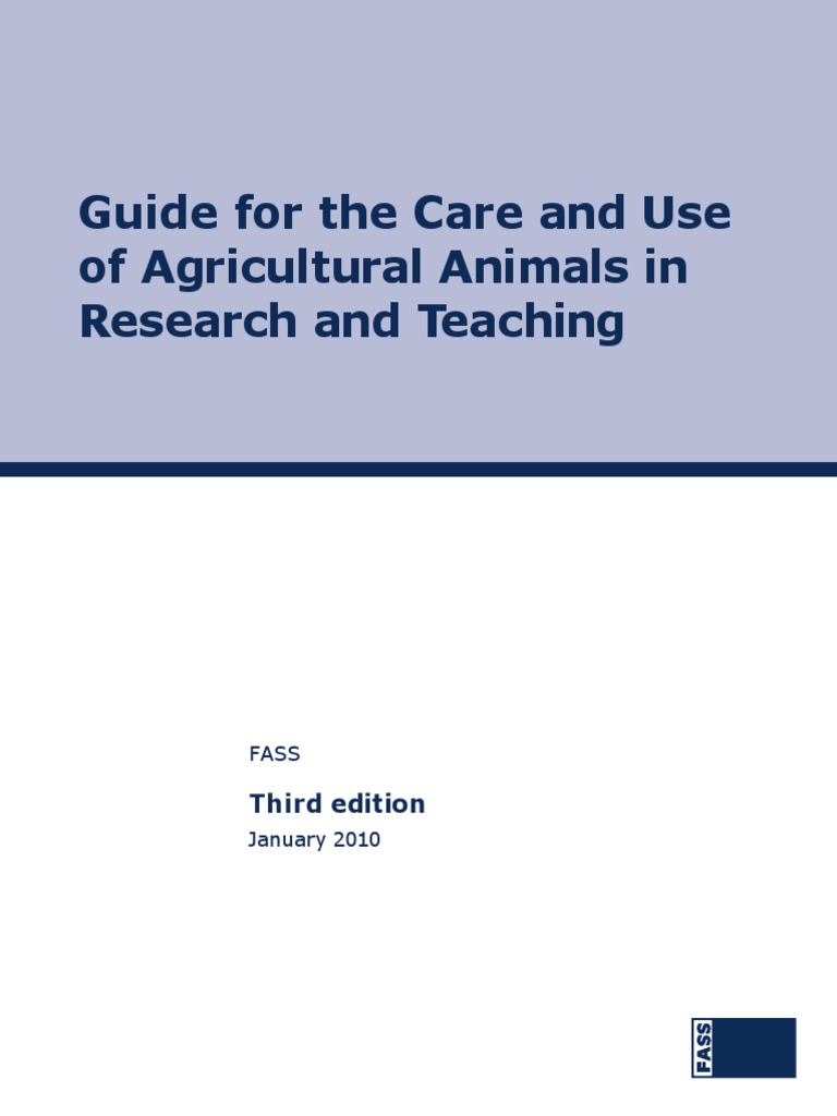 Care and use of agricultural animals in research pdf veterinary