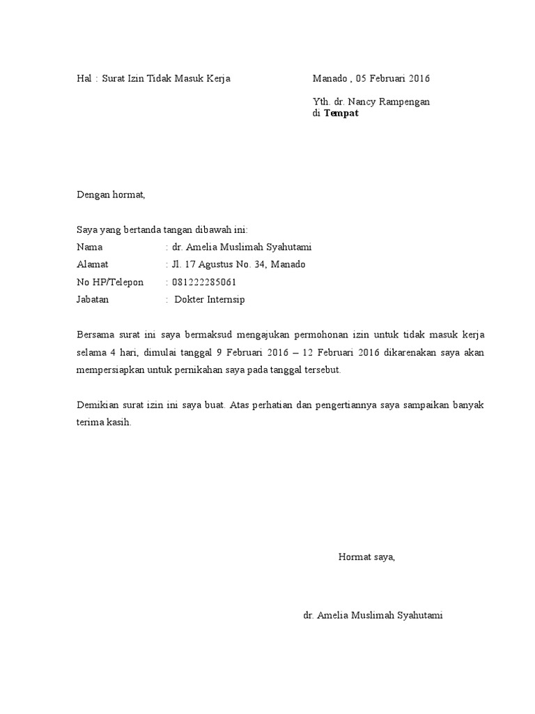 Download 60+ Contoh Surat Izin Gratis