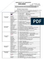 Date Sheet of Part I 2nd Annual 2015