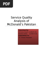 Service Quality Analysis of Mcdonald's