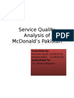 Service Quality Analysis of Mcdonald's