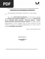 Modelo Acta de Conformidad de Servicio  Lima  Derecho 