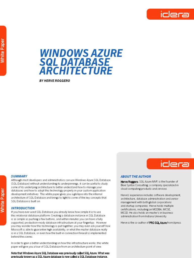 Azure SQL Database Architecture | PDF | Load Balancing (Computing ... image.