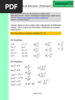 Lista Exercícios 1 - Potenciação