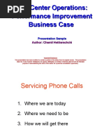 Call Center Operations Improvement Business Case Sample Presentation