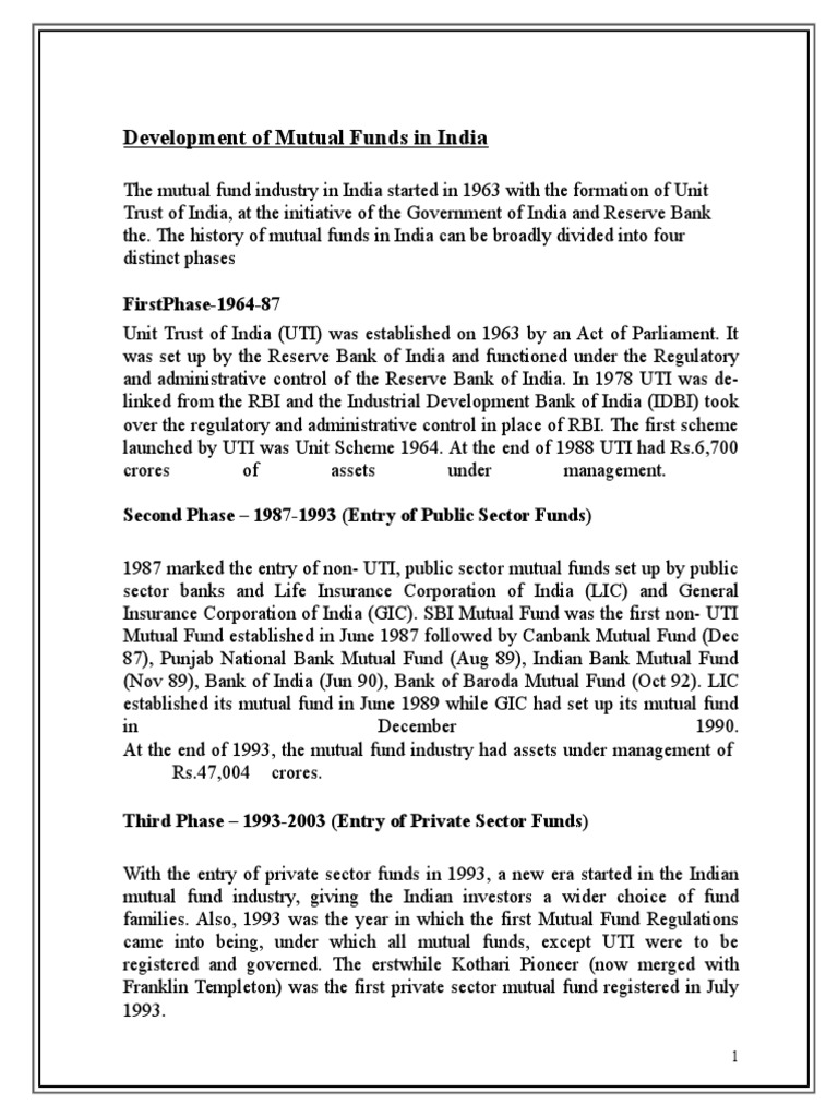 Research paper on mutual funds in india picture
