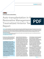 Auto-Transplantation in The Restorative Management of Traumatized Anterior Teeth - A Case Report