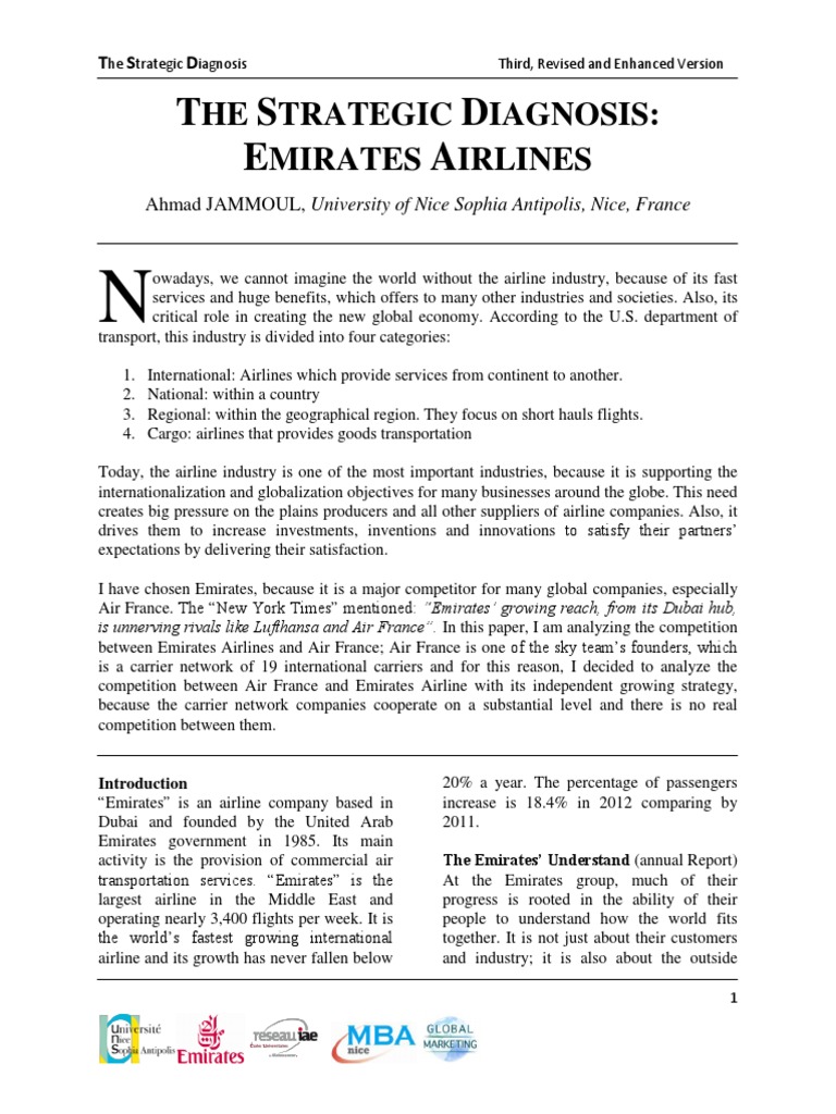 Emirates Airlines Strategy Emirates (Airline) Airlines