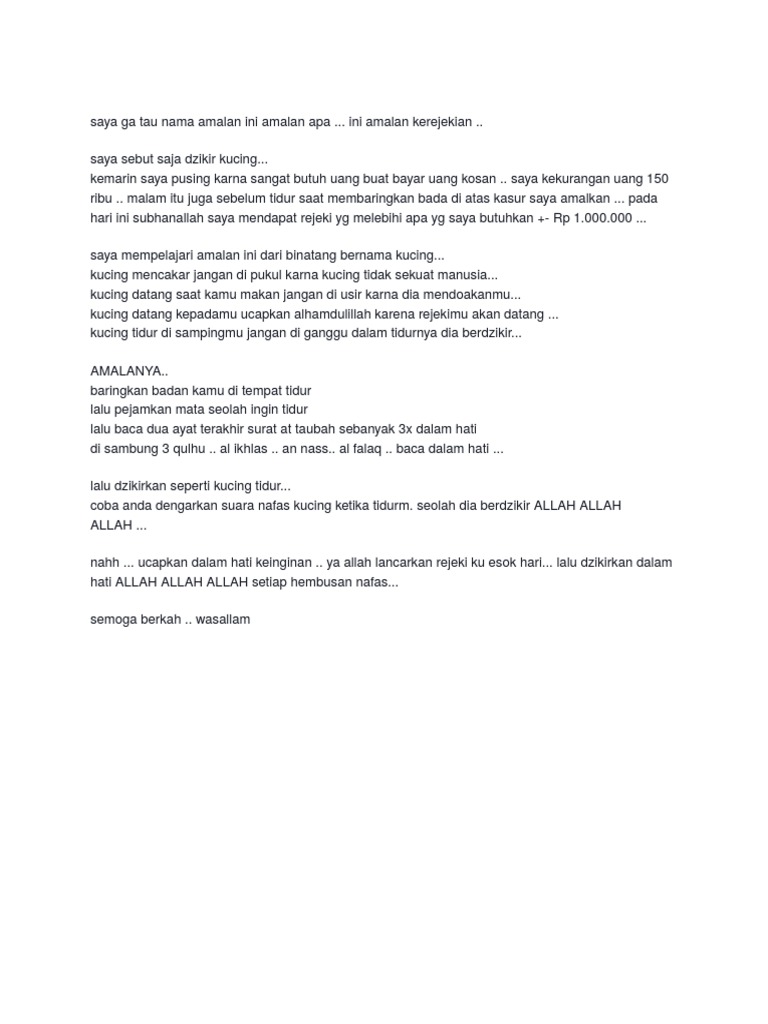 Saya Ga Tau Nama Amalan Ini Amalan Apa  PDF