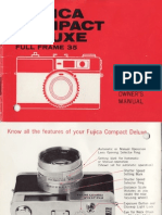 Fujica Compact Deluxe - 35 MM Rangefinder Camera - Owner's Manual