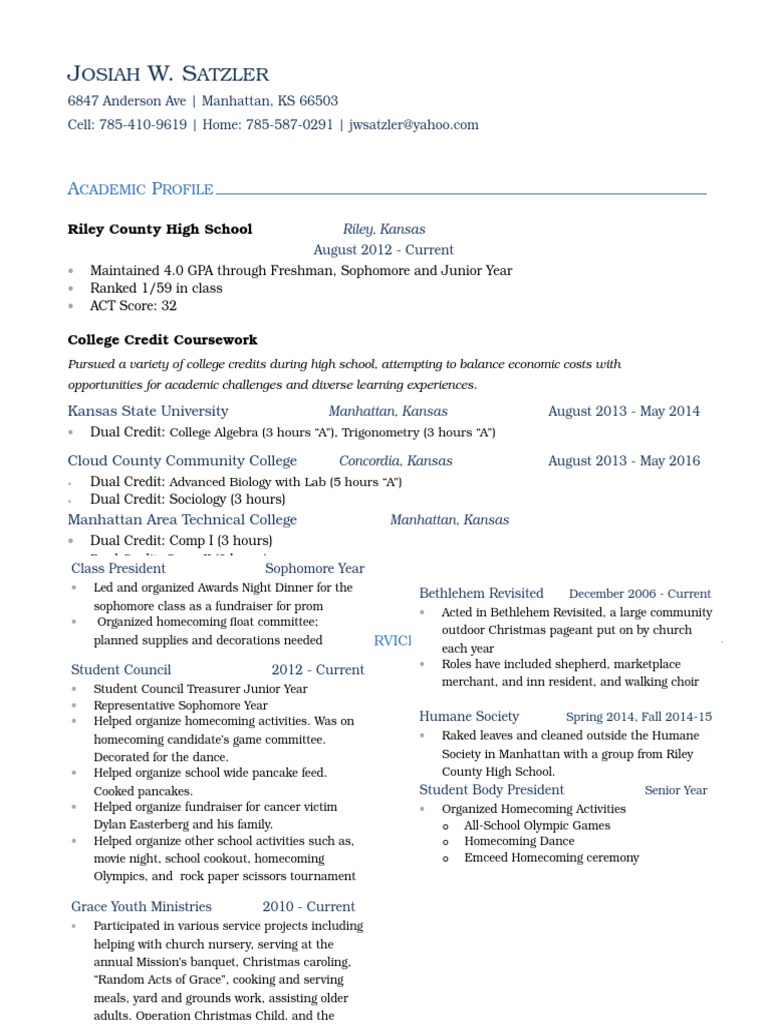 resume Prom Secondary School