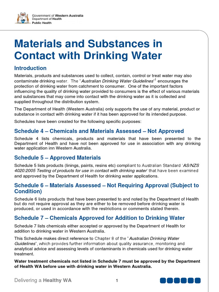 Drinking Water Impurities Drinking Water Composite Material