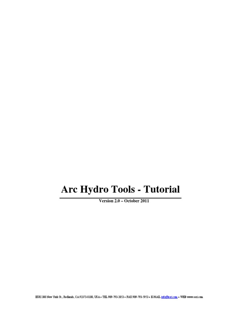 Arc Hydro Tools 2.0 - Tutorial PDF | PDF | Drainage Basin ...