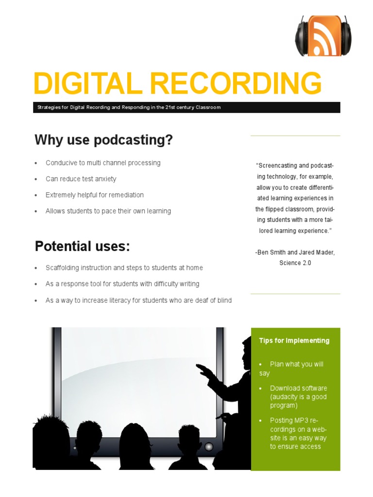 Digital Recording Strategies for Education | PDF | Computers