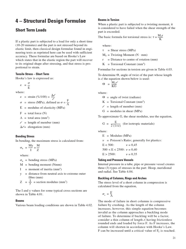 General Design Principles For Structural Design Formulae PDF | PDF ...