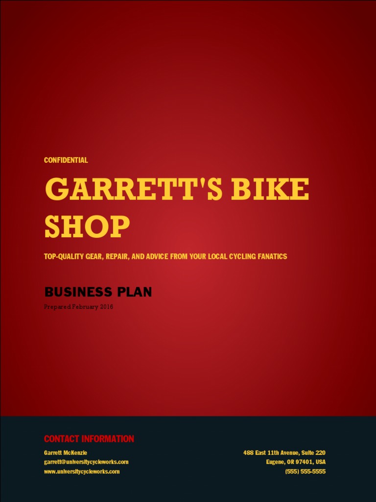 simple business plan for bike shop