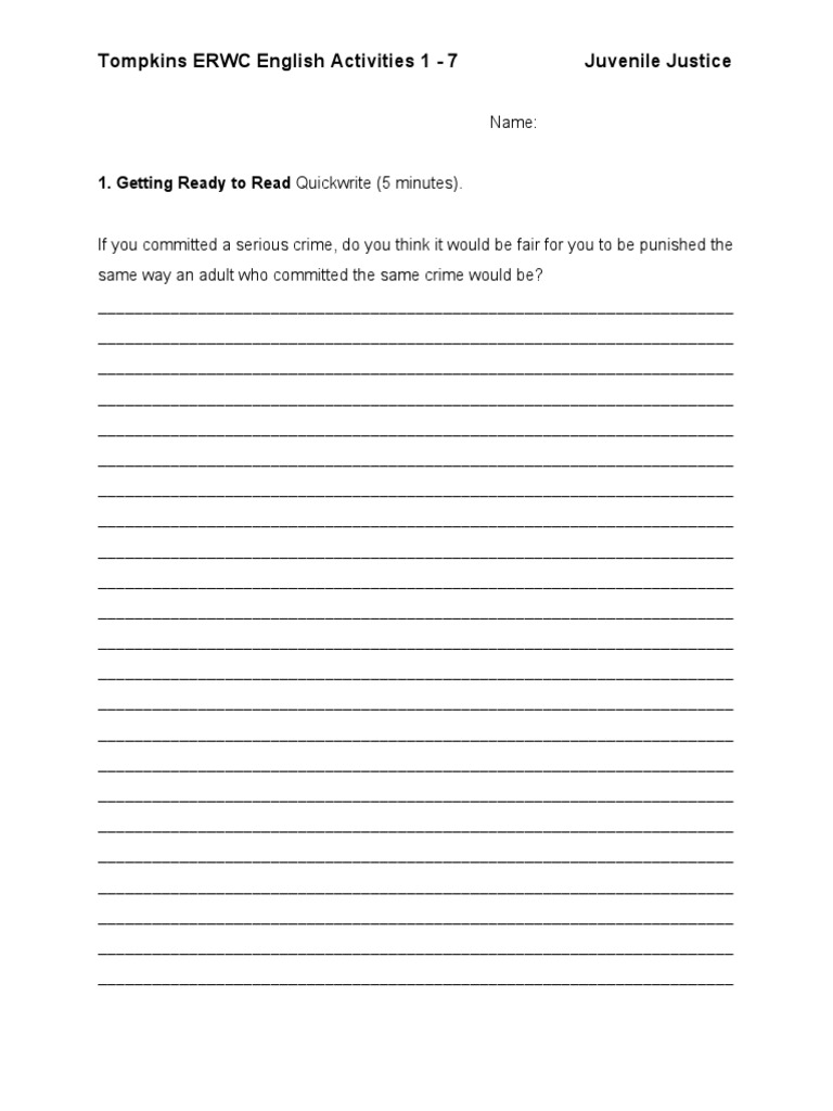 juvenile justice activities1through7 | Juvenile Delinquency | Essays