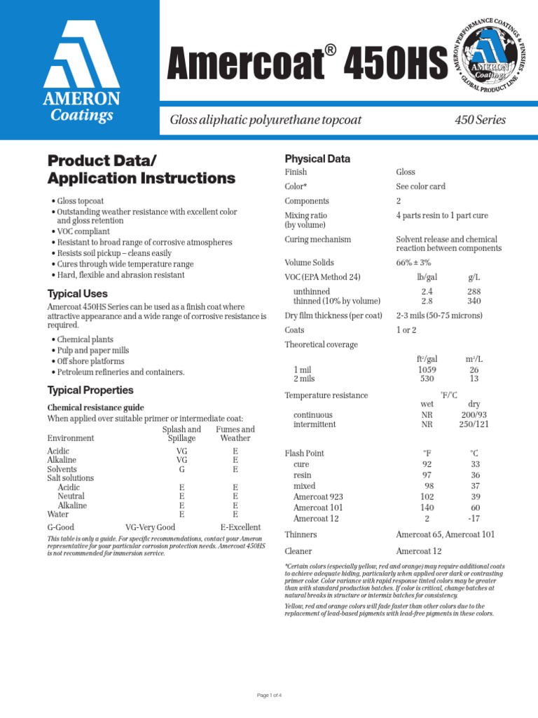 Amercoat 68Hs Tds _ AMERCOAT 68 HS CURE – DONVOJ