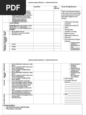21st Century Lesson Plan Template