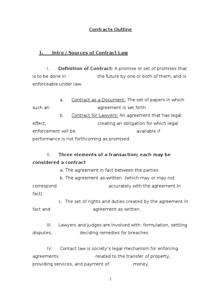Contracts Outline - Knapp | PDF | Finance & Money Management | Social ...