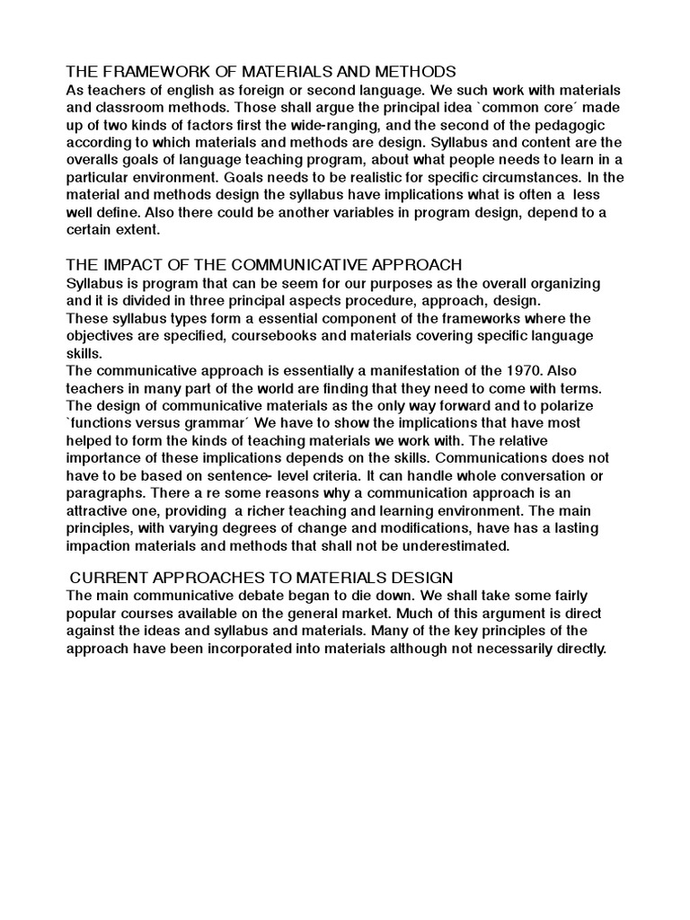 The Framework of Materials and Methods PDF