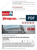 Evolución Histórica de Las Herramientas Manuales - Construcción