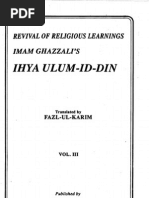 Ihya' °ulum Ad-Din (Vol.3: Al-Muhlikat, The Destructive Evils ...