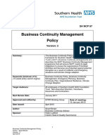 Business Continuity Management Policy: SH NCP 67