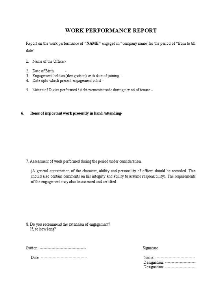 Employee Work Performance Report | PDF