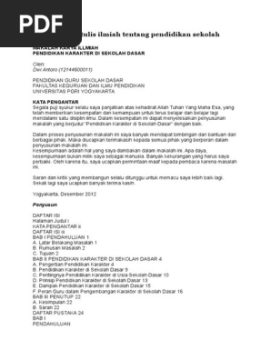 Download Karya Ilmiah Pendidikan Sekolah Dasar Terkait Pendidikan