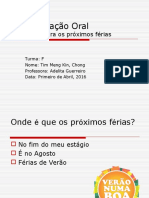 Apresentacao Oral ' Os Planos para Os Proximos Ferias