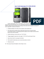 Sukses Unlock Phone Code Samsung GT-C3322 DUOS