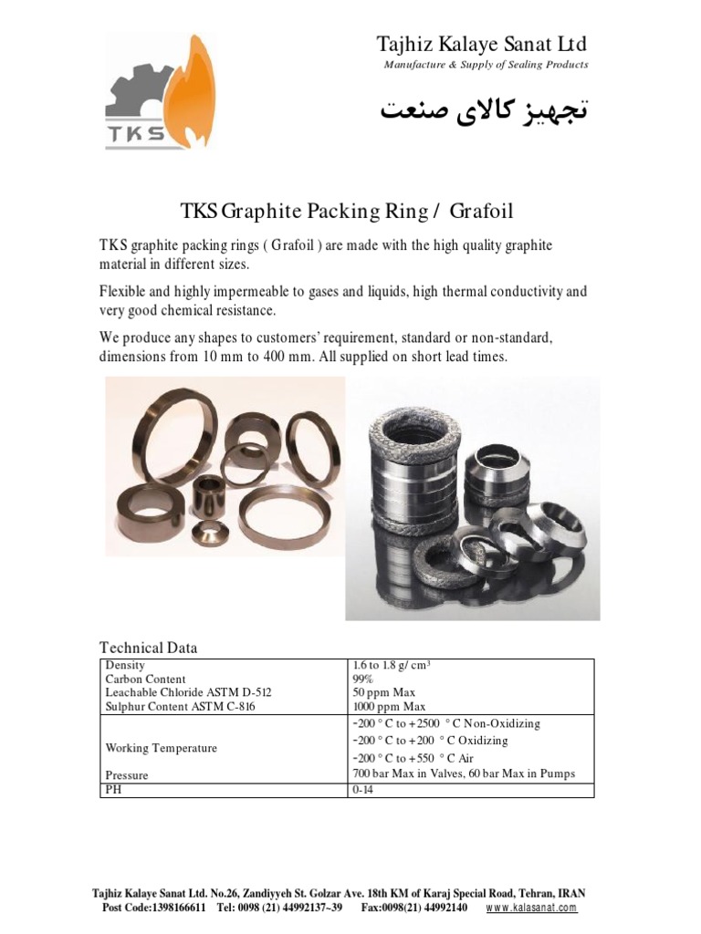 Grafoil Packing Rings by Tajhiz Sanat | PDF | Technology & Engineering