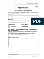 Appendix 3X: Initial Director's Interest Notice