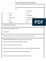 document analysis worksheet