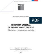 Programa Nacional Prevención del Suicidio