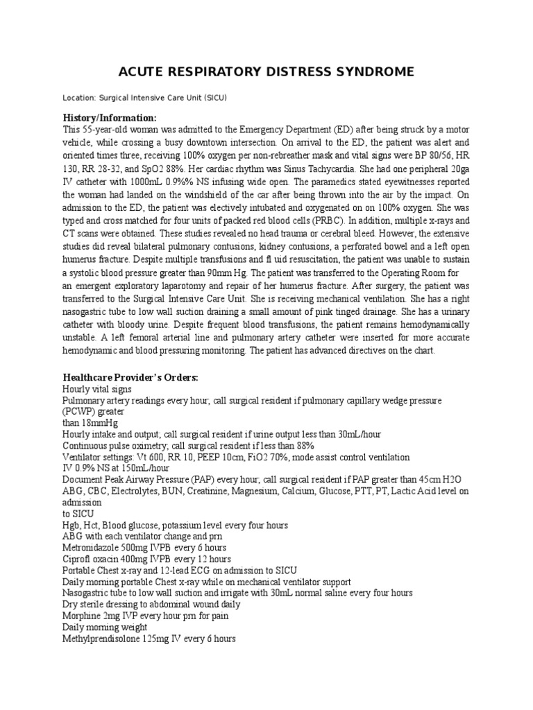 Acute Respiratory Distress Syndrome | PDF | Medicine | Clinical Medicine