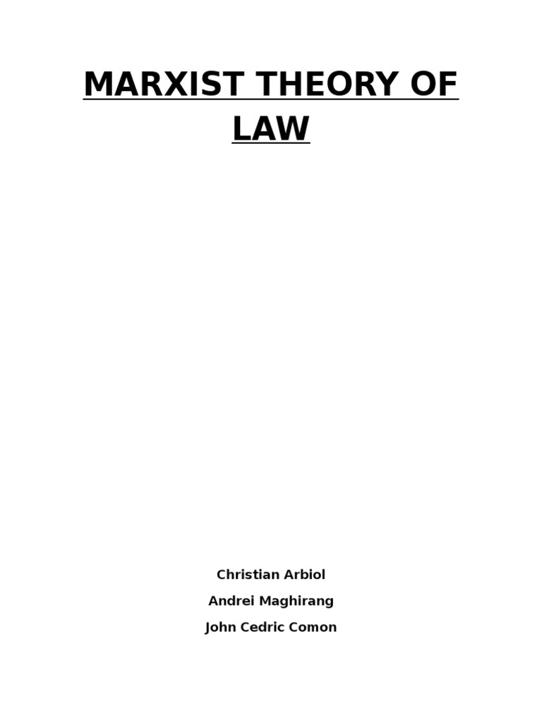 Marxist Theory Of Law Notes Pdf